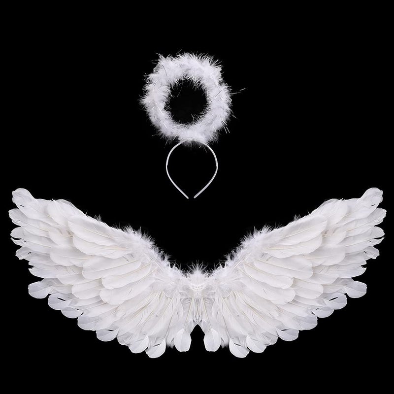 SLanC Angel Wings and Halo White Adult Angel Wings for Kids Party Children's Boys Girls Christmas - Image 3